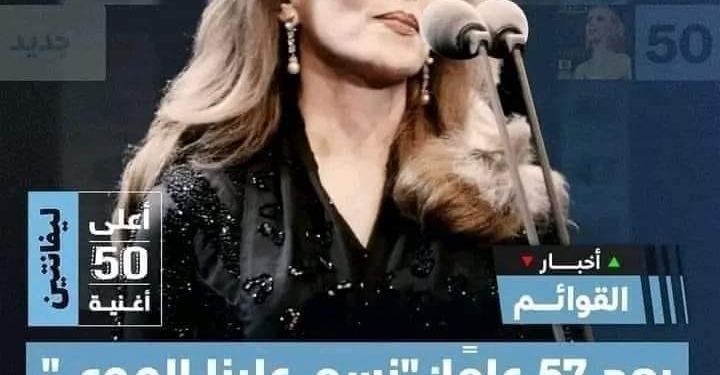 دخلت أغنيّة “نسم علينا الهوى” لفيروز قائمة أعلى 50 أغنيّة ليفانتين.